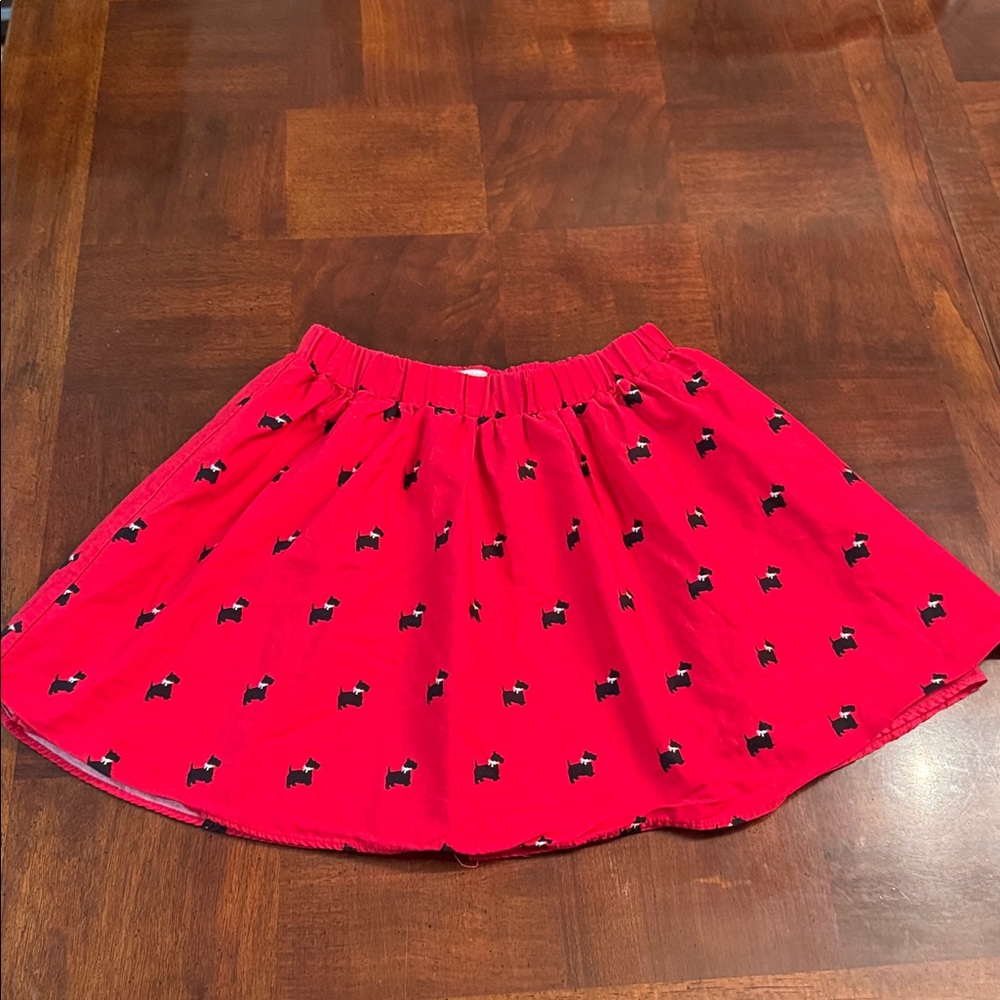 Girls 7/8 Children's Place 1989 Place Medium Black Scottie Red Skirt Holiday